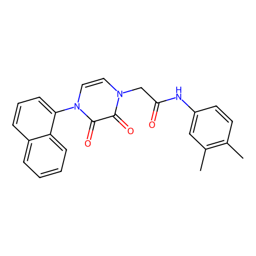 N-(3,4-dimethylphenyl)-2-(4-naphthalen-1-yl-2,3-dioxopyrazin-1-yl)acetamide structure