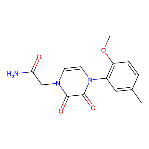2-[4-(2-Methoxy-5-methylphenyl)-2,3-dioxopyrazin-1-yl]acetamide structure