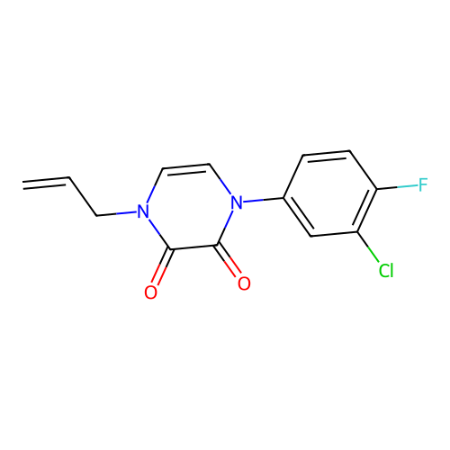 1-(3-Chloro-4-fluorophenyl)-4-prop-2-enylpyrazine-2,3-dione structure