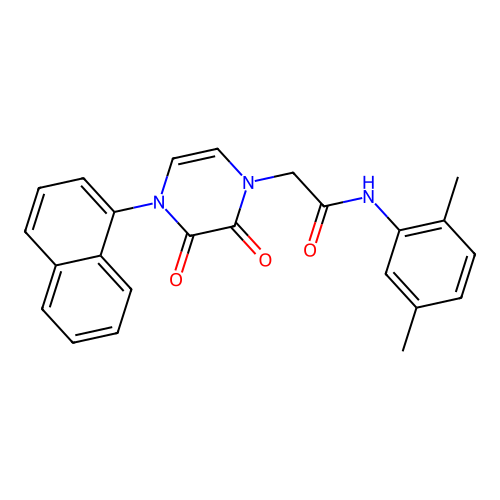 N-(2,5-dimethylphenyl)-2-(4-naphthalen-1-yl-2,3-dioxopyrazin-1-yl)acetamide structure