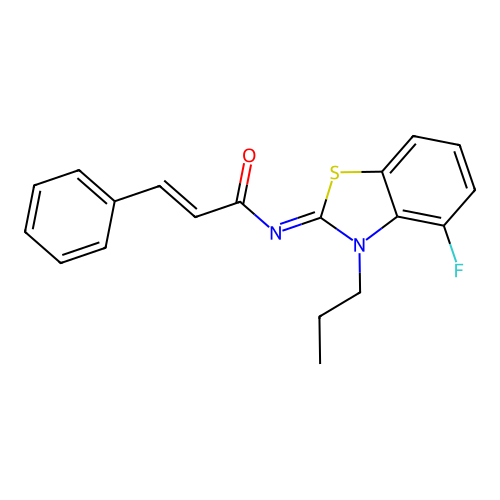 (Z)-N-(4-fluoro-3-propylbenzo[d]thiazol-2(3H)-ylidene)cinnamamide structure