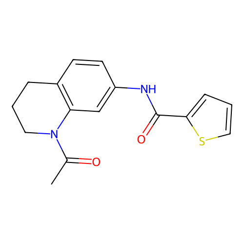 N-(1-acetyl-1,2,3,4-tetrahydroquinolin-7-yl)thiophene-2-carboxamide structure