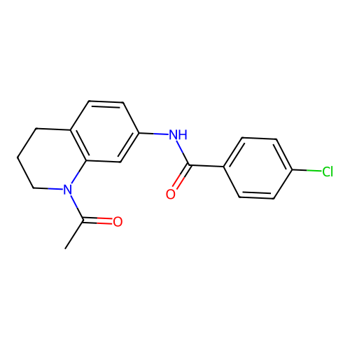 N-(1-acetyl-1,2,3,4-tetrahydroquinolin-7-yl)-4-chlorobenzamide structure