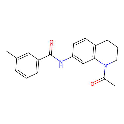 N-(1-acetyl-3,4-dihydro-2H-quinolin-7-yl)-3-methylbenzamide structure