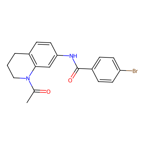 N-(1-acetyl-3,4-dihydro-2H-quinolin-7-yl)-4-bromobenzamide structure