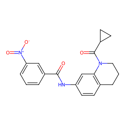 N-[1-(cyclopropanecarbonyl)-3,4-dihydro-2H-quinolin-7-yl]-3-nitrobenzamide structure