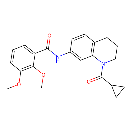 N-[1-(cyclopropanecarbonyl)-3,4-dihydro-2H-quinolin-7-yl]-2,3-dimethoxybenzamide structure