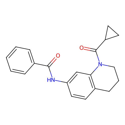 N-[1-(cyclopropanecarbonyl)-3,4-dihydro-2H-quinolin-7-yl]benzamide structure