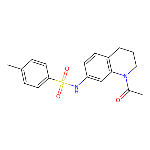 N-(1-acetyl-3,4-dihydro-2H-quinolin-7-yl)-4-methylbenzenesulfonamide structure