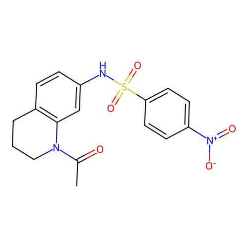 N-(1-acetyl-3,4-dihydro-2H-quinolin-7-yl)-4-nitrobenzenesulfonamide structure