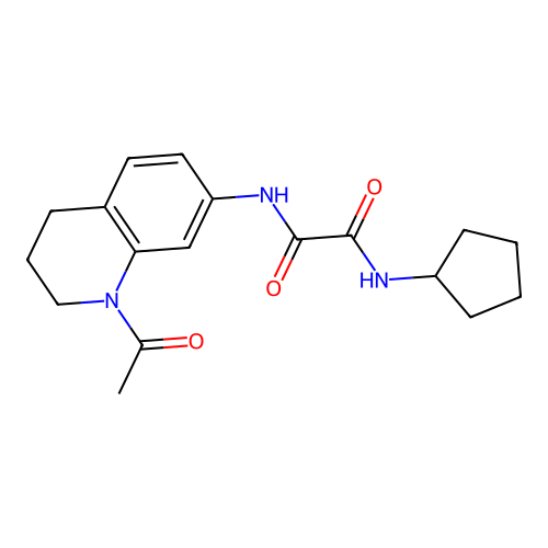 N'-(1-acetyl-3,4-dihydro-2H-quinolin-7-yl)-N-cyclopentyloxamide structure