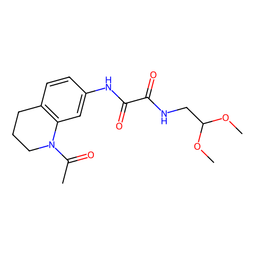 N'-(1-acetyl-3,4-dihydro-2H-quinolin-7-yl)-N-(2,2-dimethoxyethyl)oxamide structure