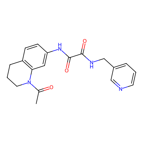 N'-(1-acetyl-3,4-dihydro-2H-quinolin-7-yl)-N-(pyridin-3-ylmethyl)oxamide structure