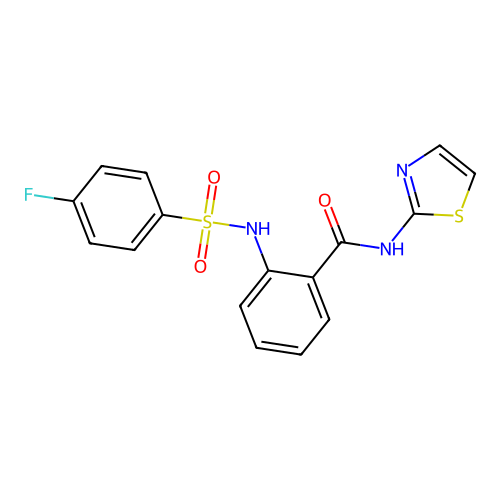 2-(4-fluorobenzenesulfonamido)-N-(1,3-thiazol-2-yl)benzamide structure