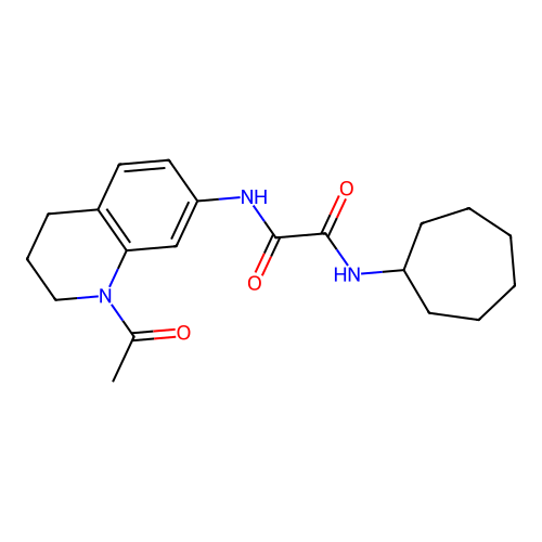N'-(1-acetyl-3,4-dihydro-2H-quinolin-7-yl)-N-cycloheptyloxamide structure