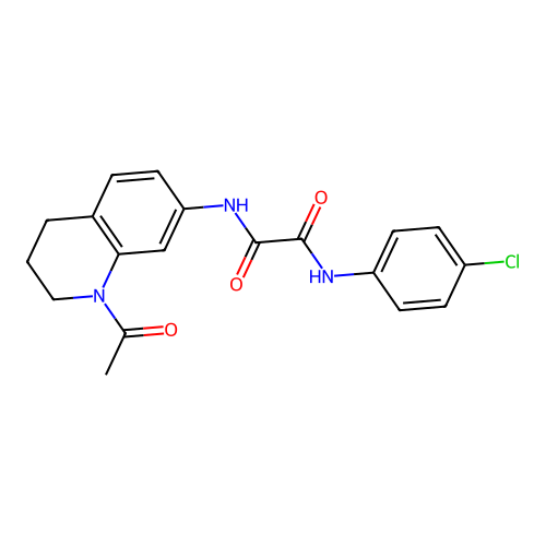 N'-(1-acetyl-3,4-dihydro-2H-quinolin-7-yl)-N-(4-chlorophenyl)oxamide structure
