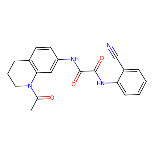 N-(1-acetyl-3,4-dihydro-2H-quinolin-7-yl)-N'-(2-cyanophenyl)oxamide structure