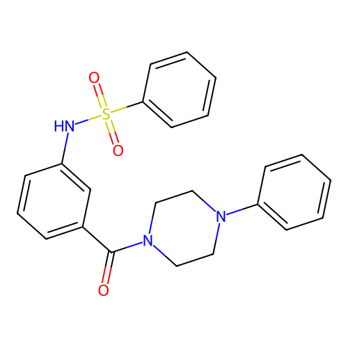 N-[3-(4-phenylpiperazine-1-carbonyl)phenyl]benzenesulfonamide structure