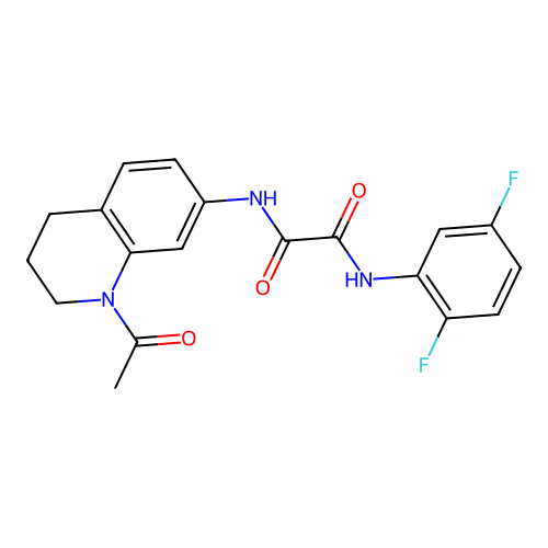 N-(1-acetyl-3,4-dihydro-2H-quinolin-7-yl)-N'-(2,5-difluorophenyl)oxamide structure