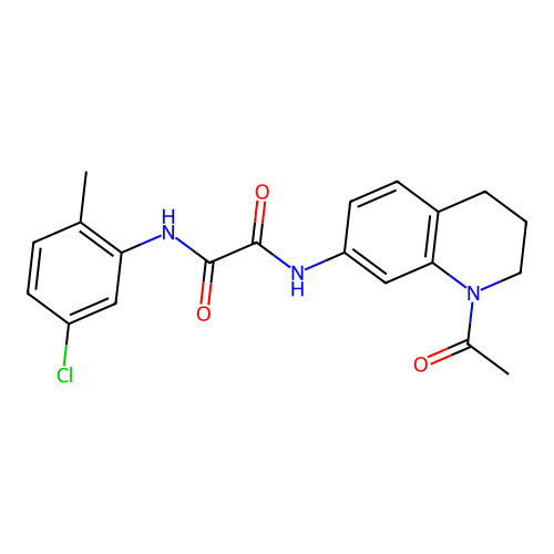 N-(1-acetyl-3,4-dihydro-2H-quinolin-7-yl)-N'-(5-chloro-2-methylphenyl)oxamide structure
