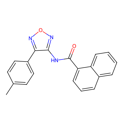 N-[4-(4-methylphenyl)-1,2,5-oxadiazol-3-yl]naphthalene-1-carboxamide structure