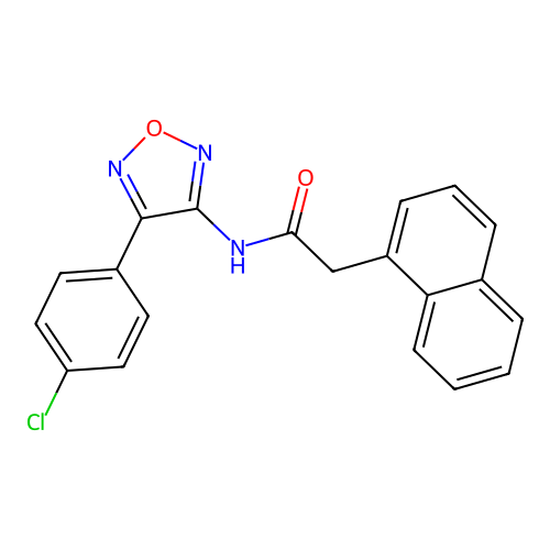 N-[4-(4-chlorophenyl)-1,2,5-oxadiazol-3-yl]-2-(naphthalen-1-yl)acetamide structure