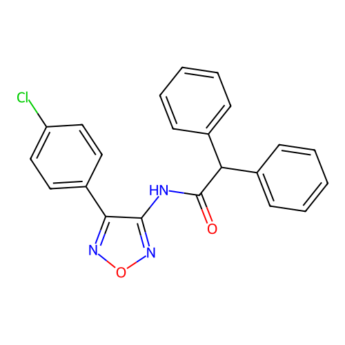 N-[4-(4-chlorophenyl)-1,2,5-oxadiazol-3-yl]-2,2-diphenylacetamide structure