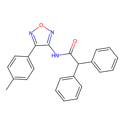 N-[4-(4-methylphenyl)-1,2,5-oxadiazol-3-yl]-2,2-diphenylacetamide structure
