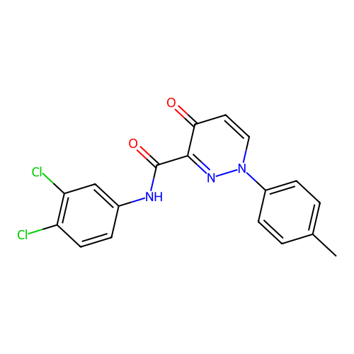 N-(3,4-dichlorophenyl)-1-(4-methylphenyl)-4-oxo-1,4-dihydropyridazine-3-carboxamide structure