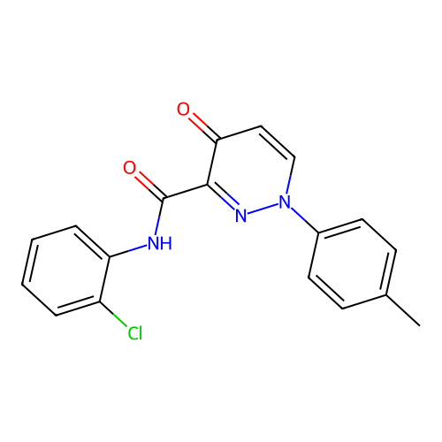 N-(2-chlorophenyl)-1-(4-methylphenyl)-4-oxo-1,4-dihydropyridazine-3-carboxamide structure
