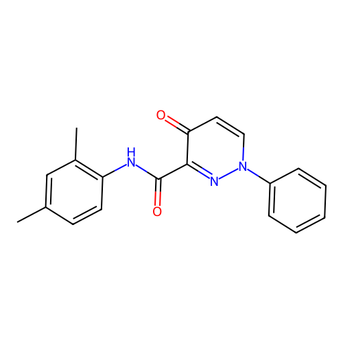 N-(2,4-dimethylphenyl)-4-oxo-1-phenyl-1,4-dihydropyridazine-3-carboxamide structure