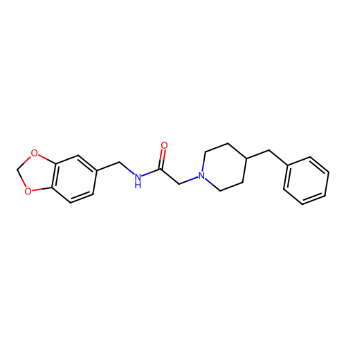 N-(1,3-benzodioxol-5-ylmethyl)-2-(4-benzylpiperidin-1-yl)acetamide structure