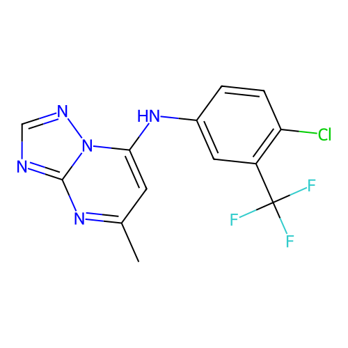 N-[4-chloro-3-(trifluoromethyl)phenyl]-5-methyl-[1,2,4]triazolo[1,5-a]pyrimidin-7-amine structure