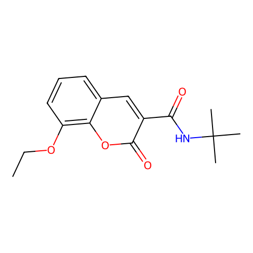 N-tert-butyl-8-ethoxy-2-oxo-2H-chromene-3-carboxamide structure