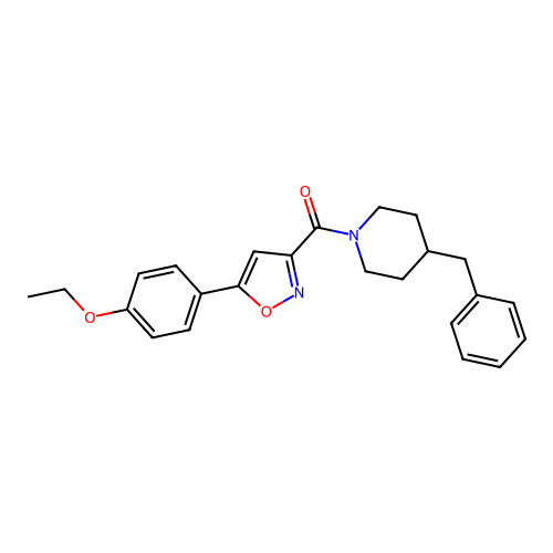(4-Benzylpiperidin-1-yl)(5-(4-ethoxyphenyl)isoxazol-3-yl)methanone structure