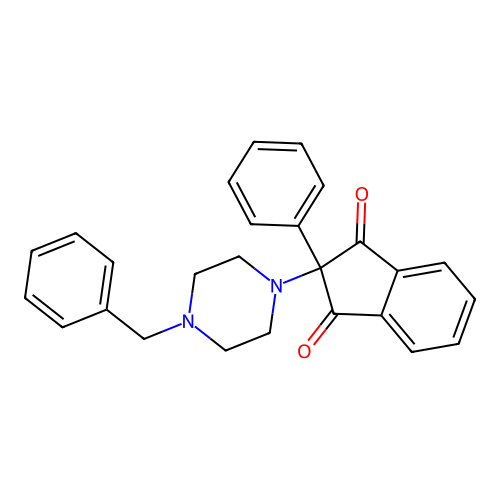2-(4-Benzylpiperazin-1-yl)-2-phenyl-1H-indene-1,3(2H)-dione structure