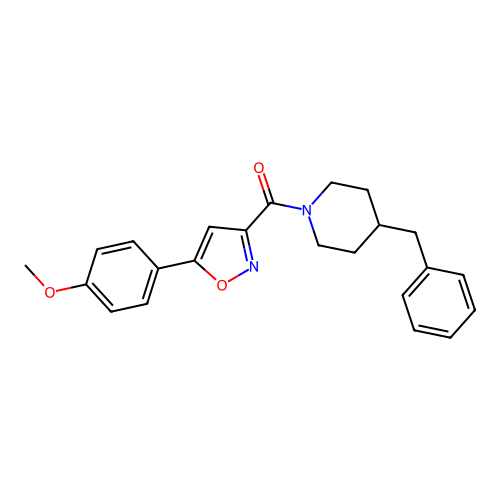 (4-Benzylpiperidin-1-yl)(5-(4-methoxyphenyl)isoxazol-3-yl)methanone structure
