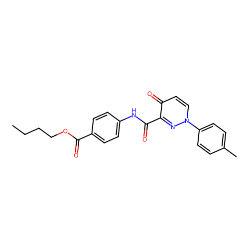 butyl 4-({[1-(4-methylphenyl)-4-oxo-1,4-dihydropyridazin-3-yl]carbonyl}amino)benzoate structure