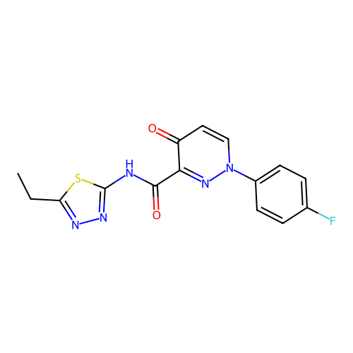 N-(5-ethyl-1,3,4-thiadiazol-2-yl)-1-(4-fluorophenyl)-4-oxo-1,4-dihydropyridazine-3-carboxamide structure