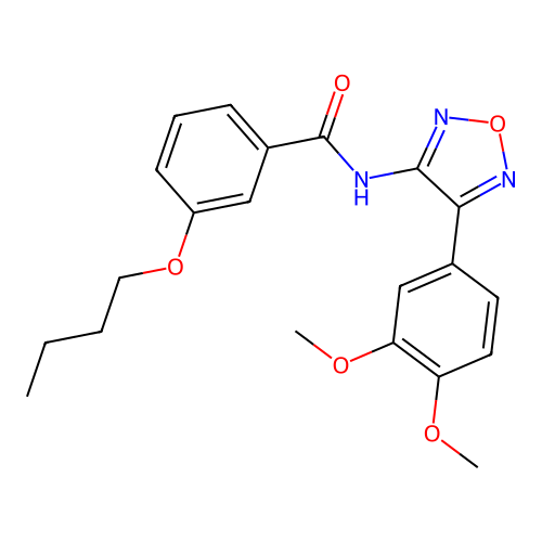 3-butoxy-N-[4-(3,4-dimethoxyphenyl)-1,2,5-oxadiazol-3-yl]benzamide structure