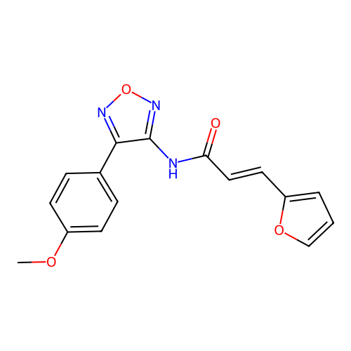 (2E)-3-(furan-2-yl)-N-[4-(4-methoxyphenyl)-1,2,5-oxadiazol-3-yl]prop-2-enamide structure