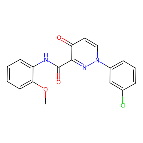 1-(3-chlorophenyl)-N-(2-methoxyphenyl)-4-oxo-1,4-dihydropyridazine-3-carboxamide structure