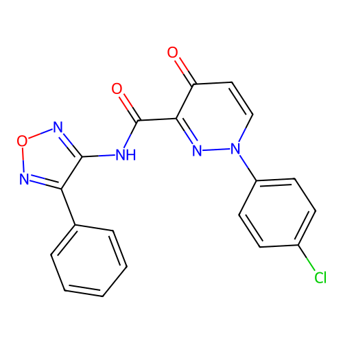 1-(4-chlorophenyl)-4-oxo-N-(4-phenyl-1,2,5-oxadiazol-3-yl)-1,4-dihydropyridazine-3-carboxamide structure