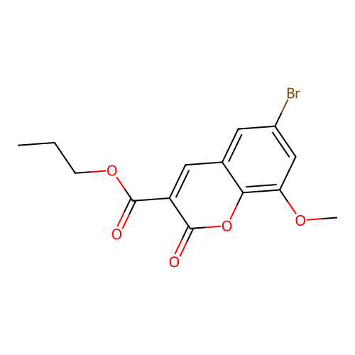 propyl 6-bromo-8-methoxy-2-oxo-2H-chromene-3-carboxylate structure