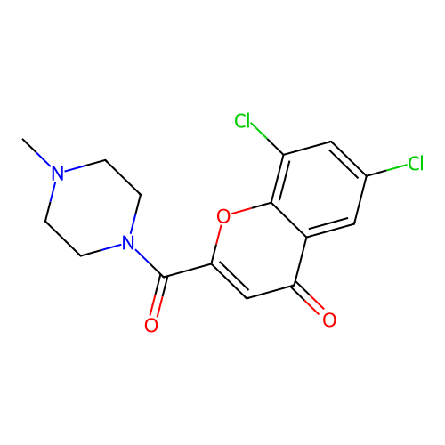 6,8-dichloro-2-[(4-methylpiperazin-1-yl)carbonyl]-4H-chromen-4-one structure