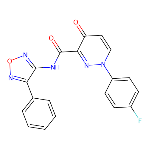 1-(4-fluorophenyl)-4-oxo-N-(4-phenyl-1,2,5-oxadiazol-3-yl)-1,4-dihydropyridazine-3-carboxamide structure