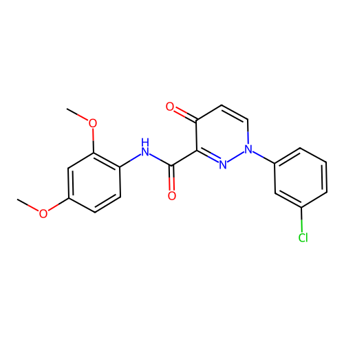 1-(3-chlorophenyl)-N-(2,4-dimethoxyphenyl)-4-oxo-1,4-dihydropyridazine-3-carboxamide structure