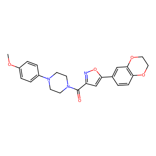 1-[5-(2,3-DIHYDRO-1,4-BENZODIOXIN-6-YL)-1,2-OXAZOLE-3-CARBONYL]-4-(4-METHOXYPHENYL)PIPERAZINE structure
