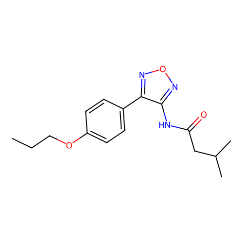 3-methyl-N-[4-(4-propoxyphenyl)-1,2,5-oxadiazol-3-yl]butanamide structure