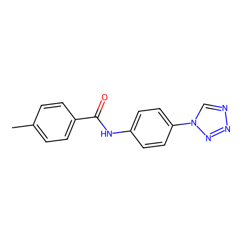 4-methyl-N-[4-(1H-tetrazol-1-yl)phenyl]benzamide structure